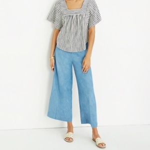 Madewell Wide Leg Chambray Pants Culottes,